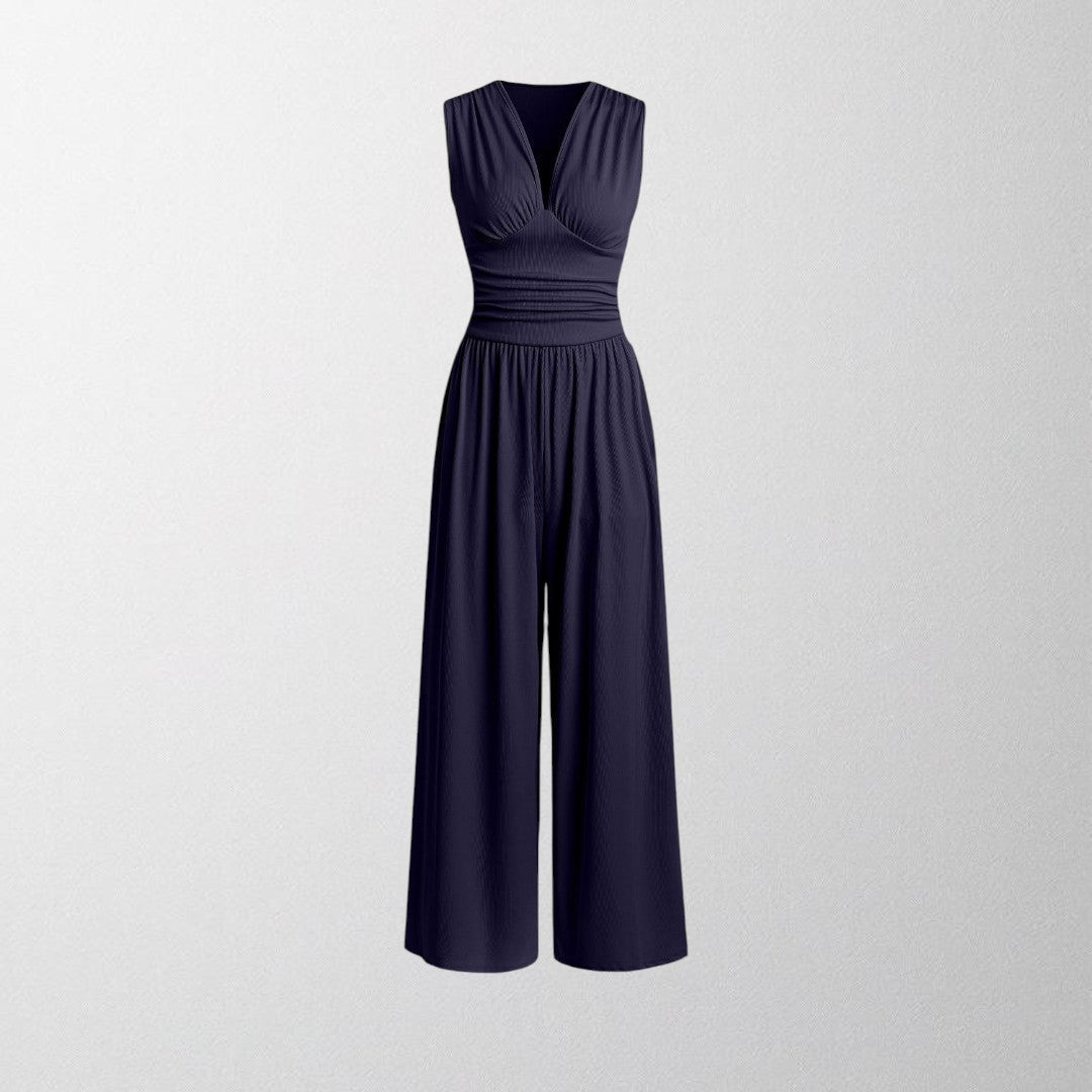 Olivia – Chic Uden Ærmer Bred Ben Jumpsuit