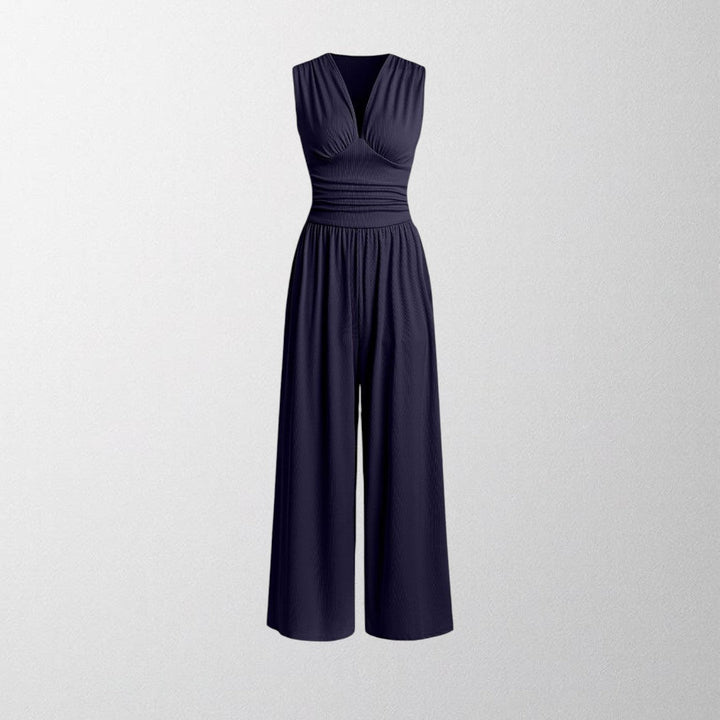 Olivia – Chic Uden Ærmer Bred Ben Jumpsuit