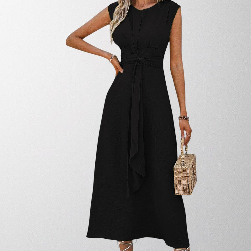 Olivia - Elegant Ærmeløs Rund Hals Maxi Kjole