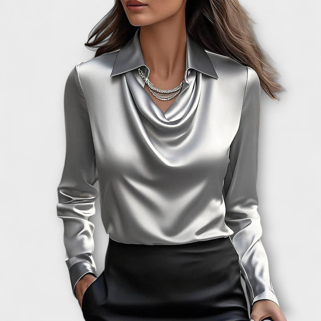 Martha - Bluse med rynket krave