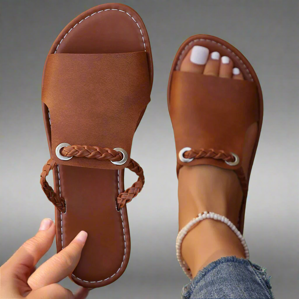 Katelina | Håndlavede Flade Sandaler i Premium Kvalitet