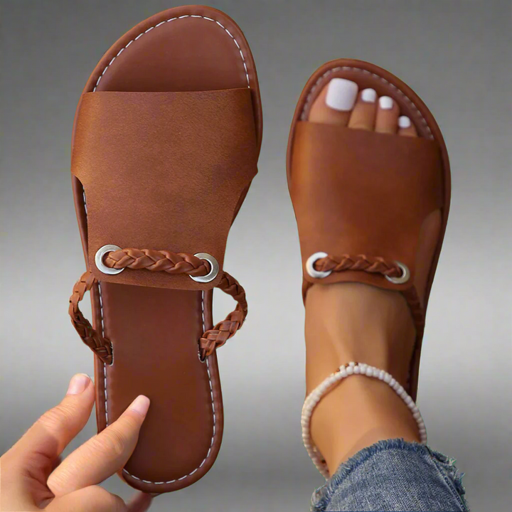 Katelina | Håndlavede Flade Sandaler i Premium Kvalitet