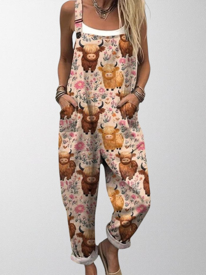 Olivia - Kunstnerisk Gårdsprint Jumpsuit