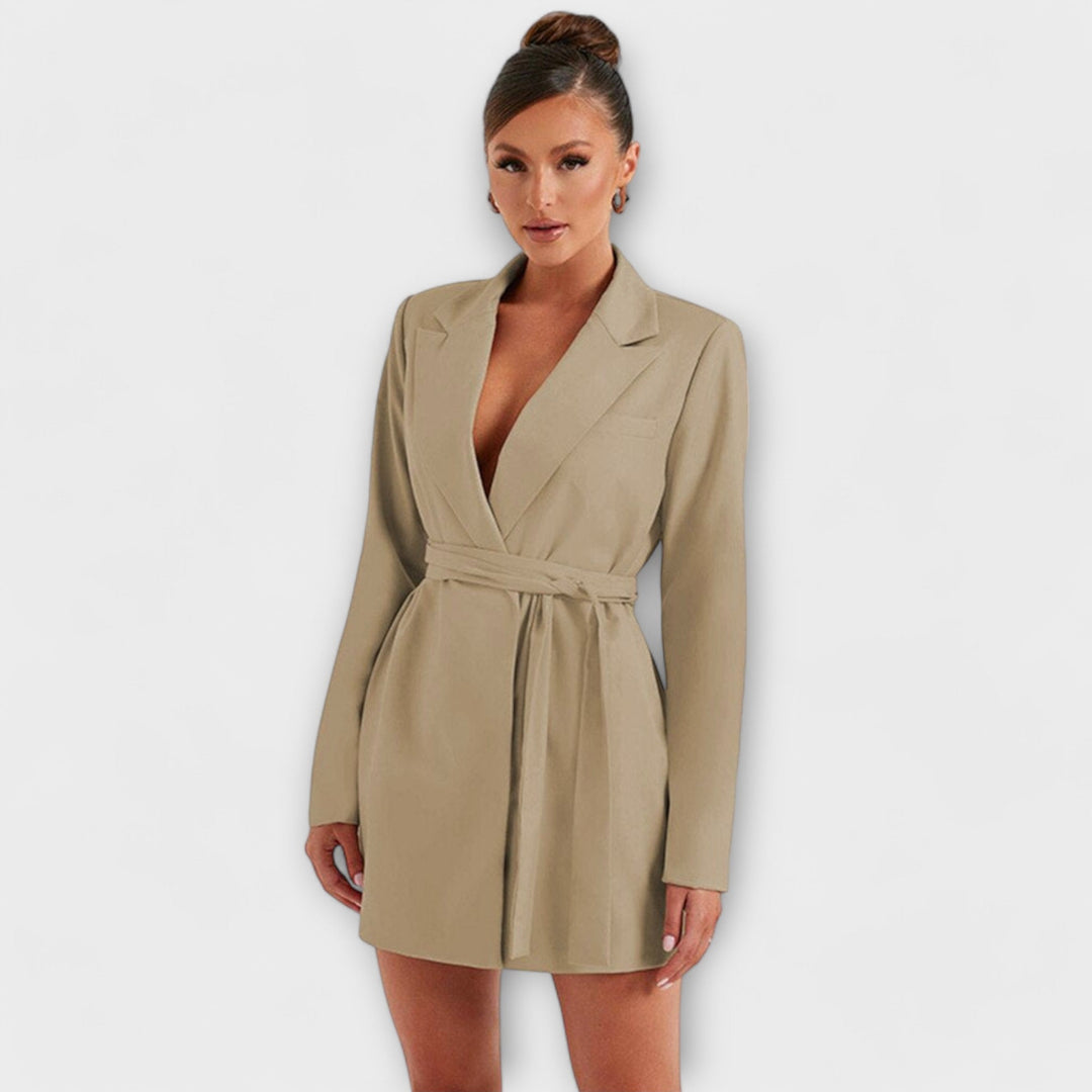 Brigitte - Blazer kjole med V-udskæring