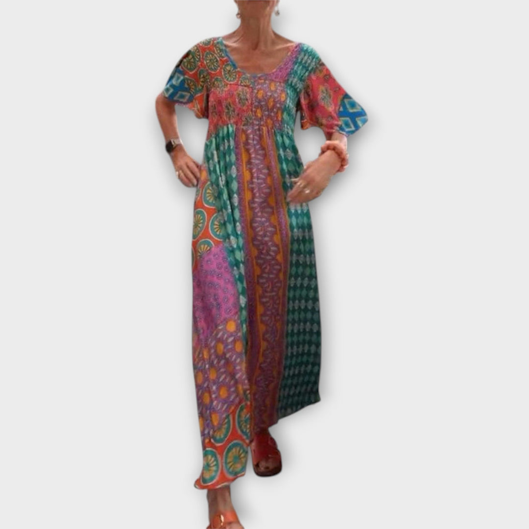 Ilse - Boho Kjole i Strålende Farver