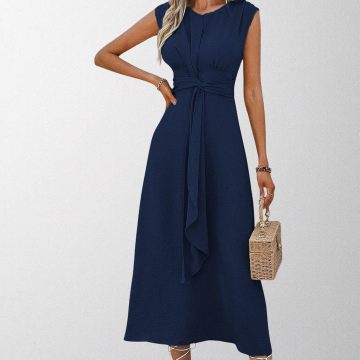 Olivia - Elegant Ærmeløs Rund Hals Maxi Kjole