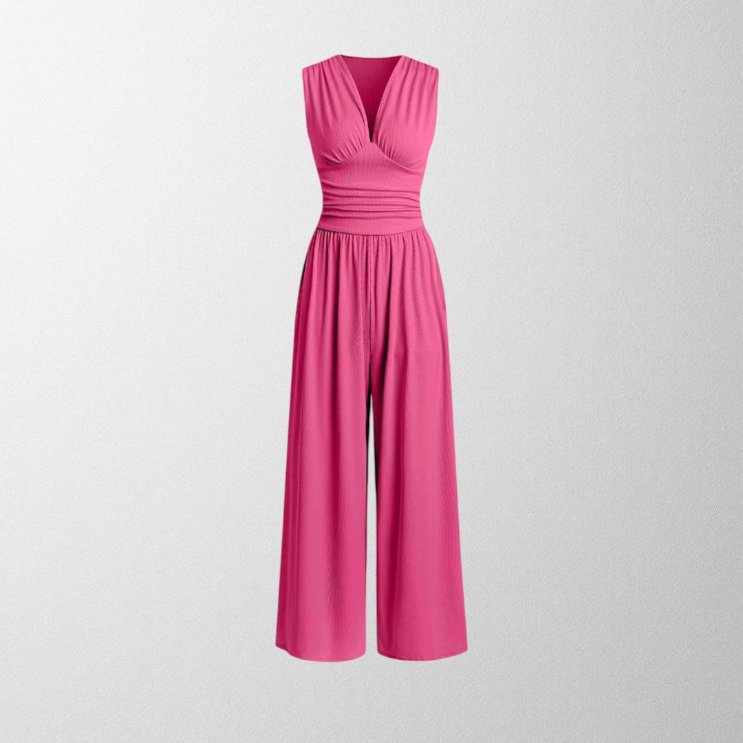 Olivia – Chic Uden Ærmer Bred Ben Jumpsuit