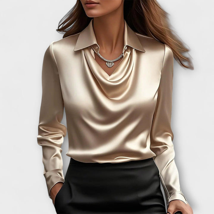 Martha - Bluse med rynket krave