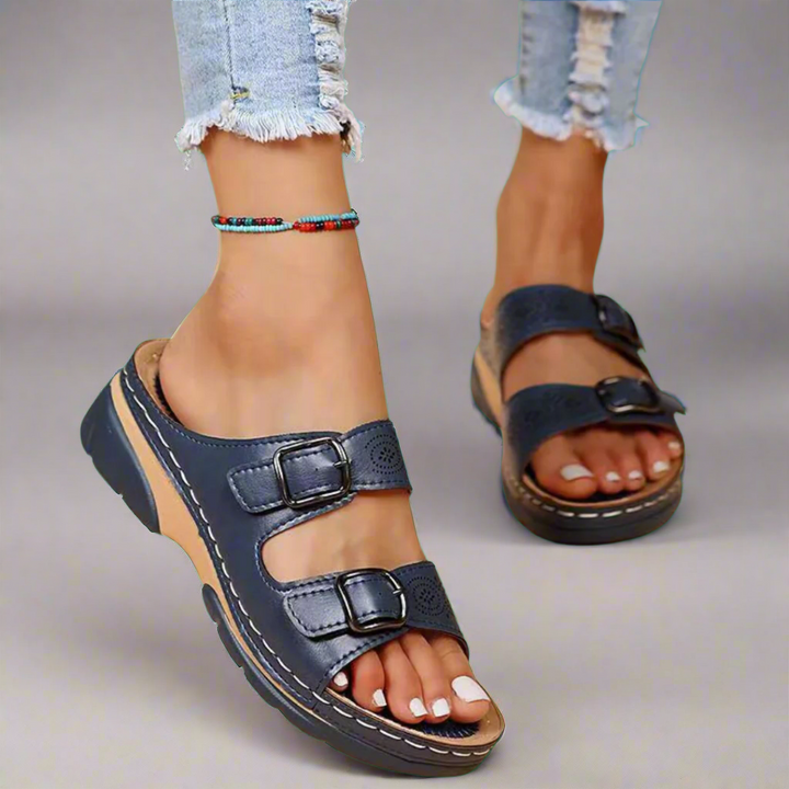 Dorothee | Wedge Sandaler med Dobbelt Rem – Komfortable og Stilfulde