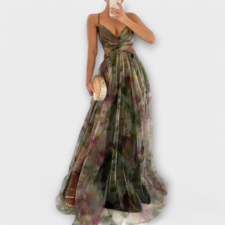 Annai mesh maxi kjole - Elegant og tætsiddende