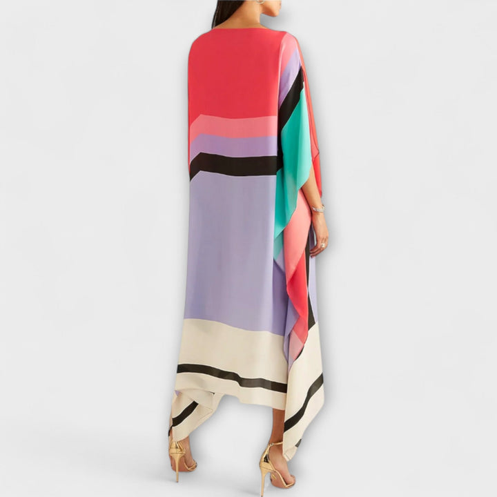 Anke - Geometrisk kaftan med løst snit