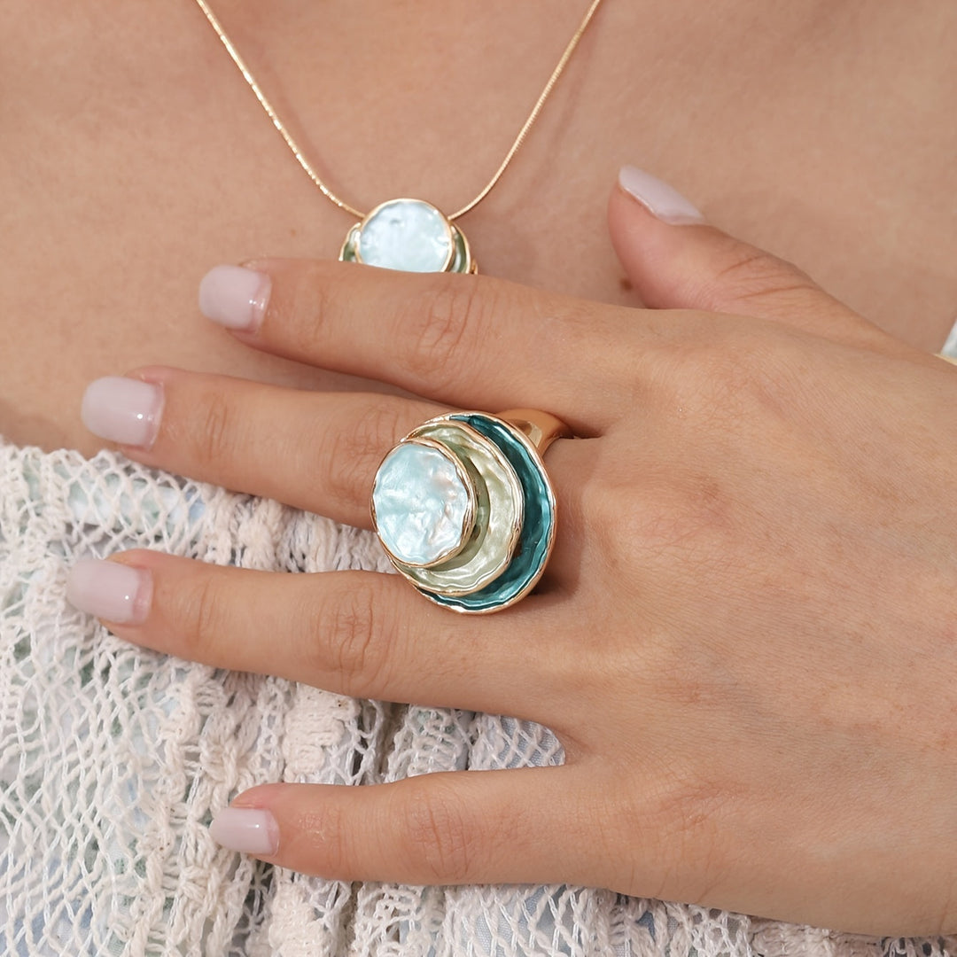 Boho-emaljeret ring med tre lag