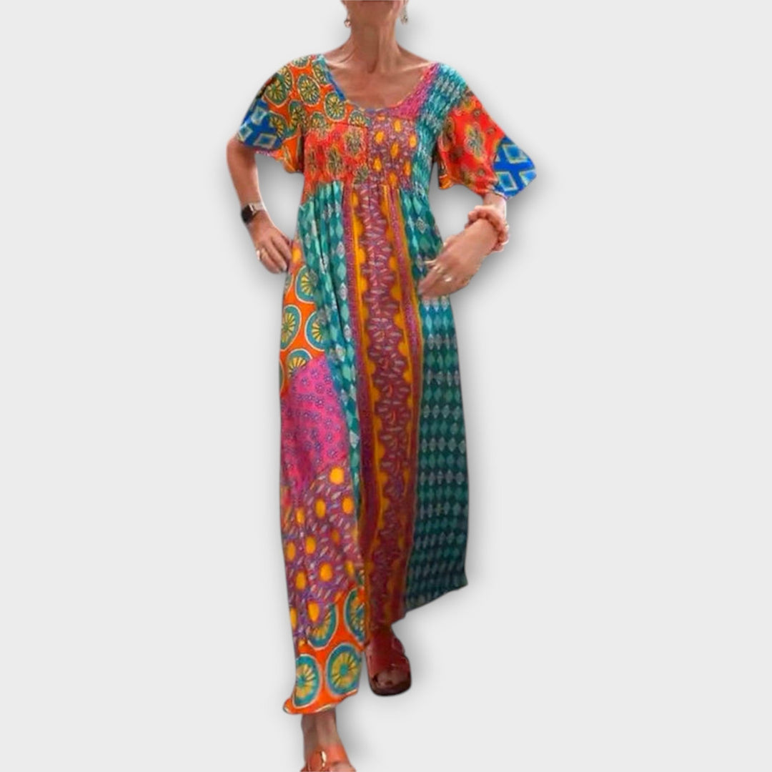 Ilse - Boho Kjole i Strålende Farver