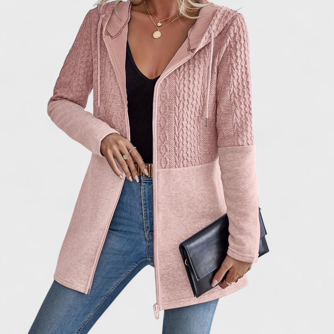 Valentino – Elegant grå cardigan med hætte til damer