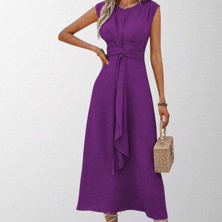 Olivia - Elegant Ærmeløs Rund Hals Maxi Kjole