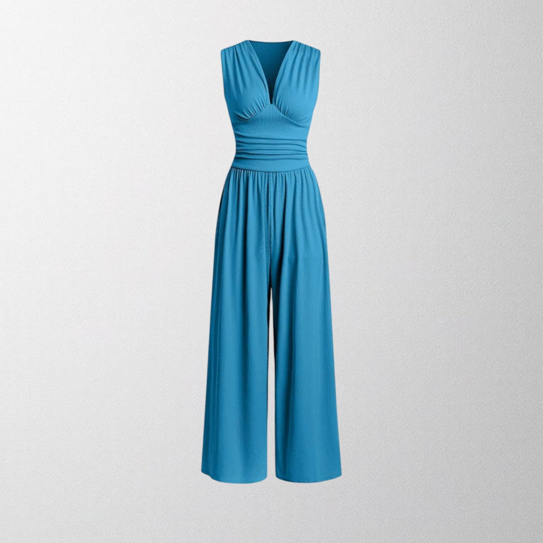 Olivia – Chic Uden Ærmer Bred Ben Jumpsuit
