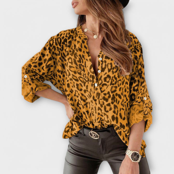 Larissa - Bluse med leopardprint