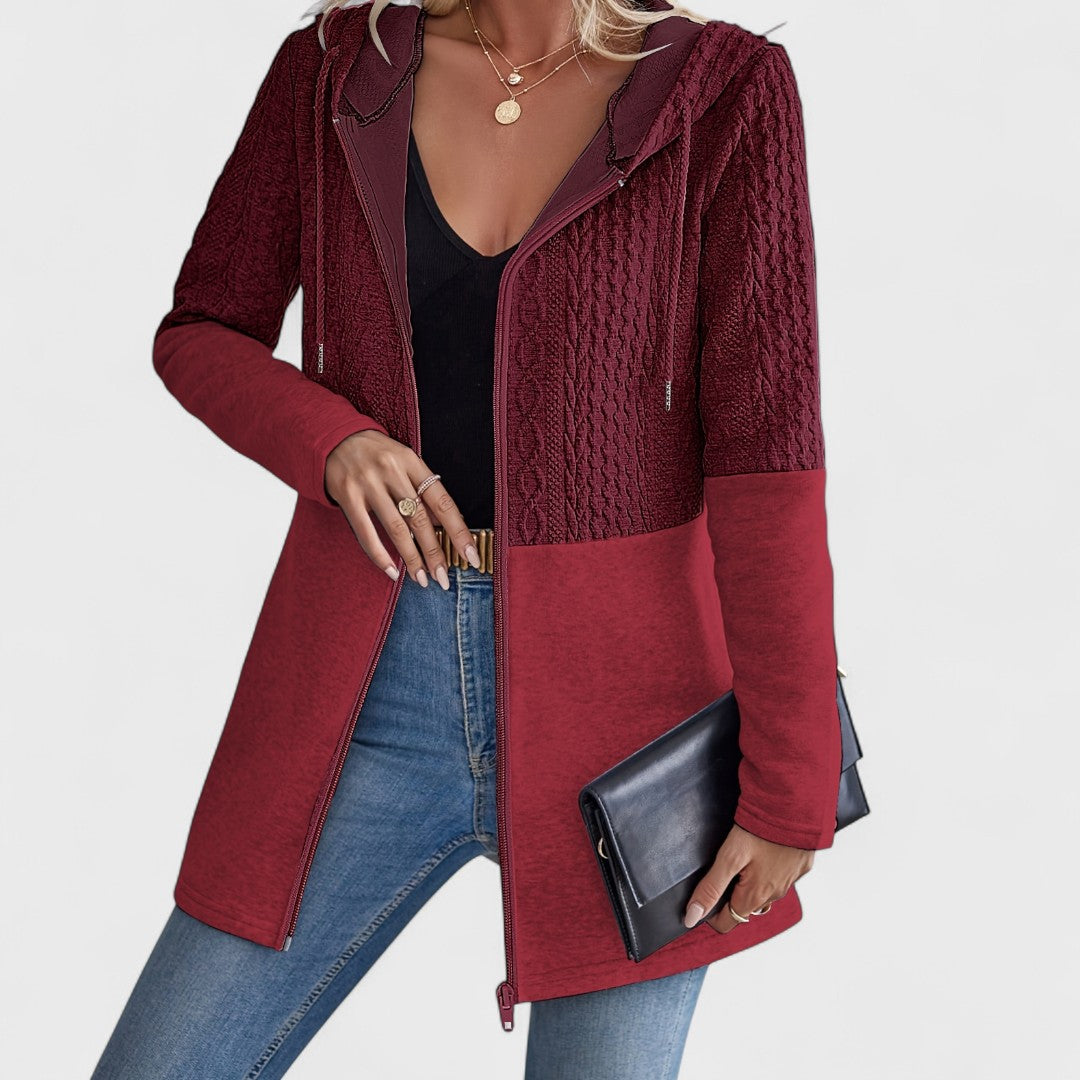 Valentino – Elegant grå cardigan med hætte til damer