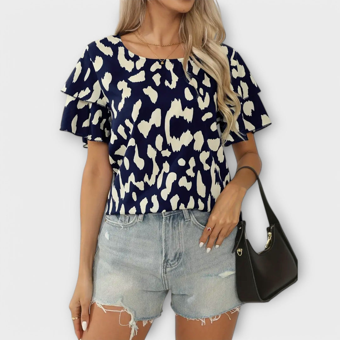 Evelyn - Løs bluse med rund hals