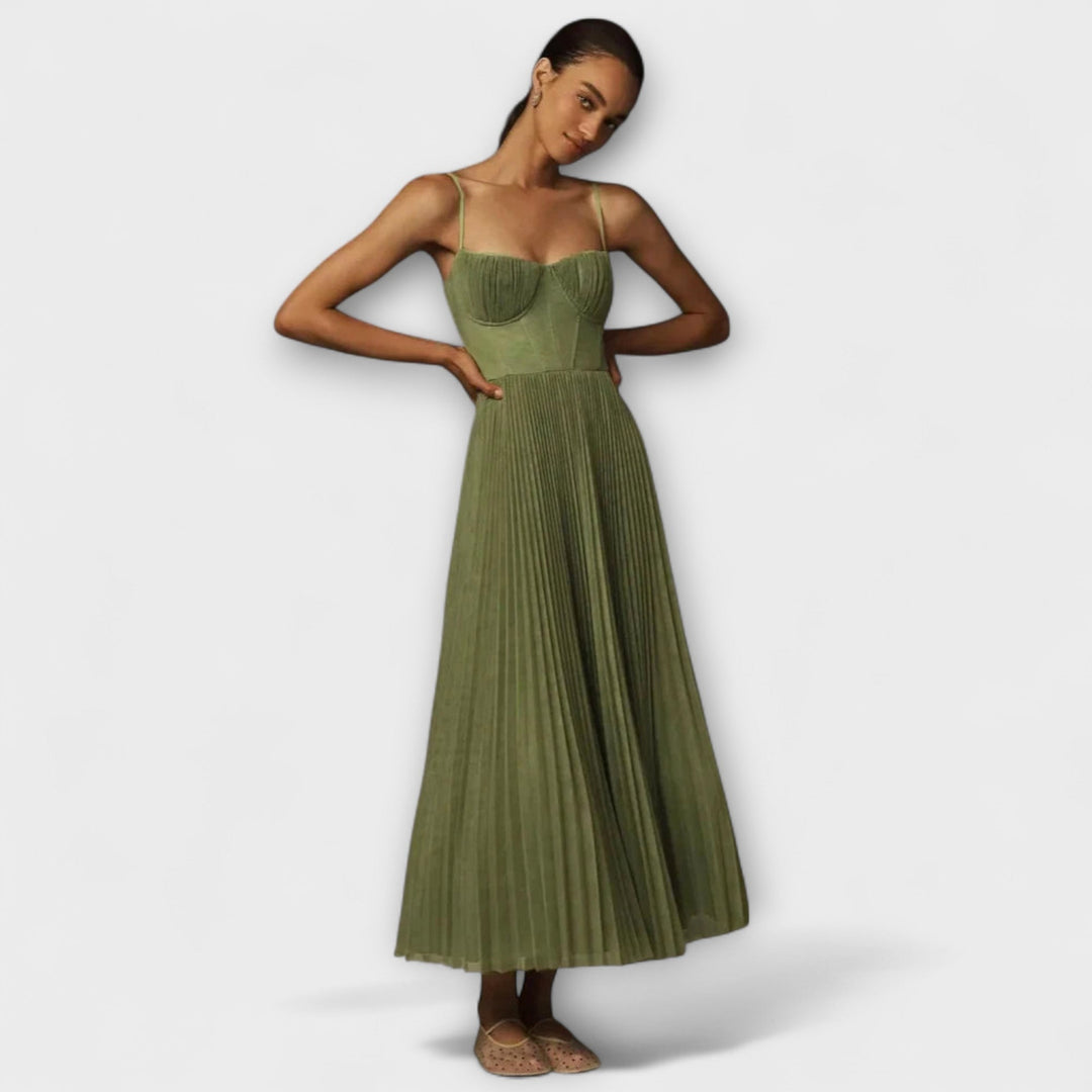 Mathilda - Midi kjole i tyl med bustier-design