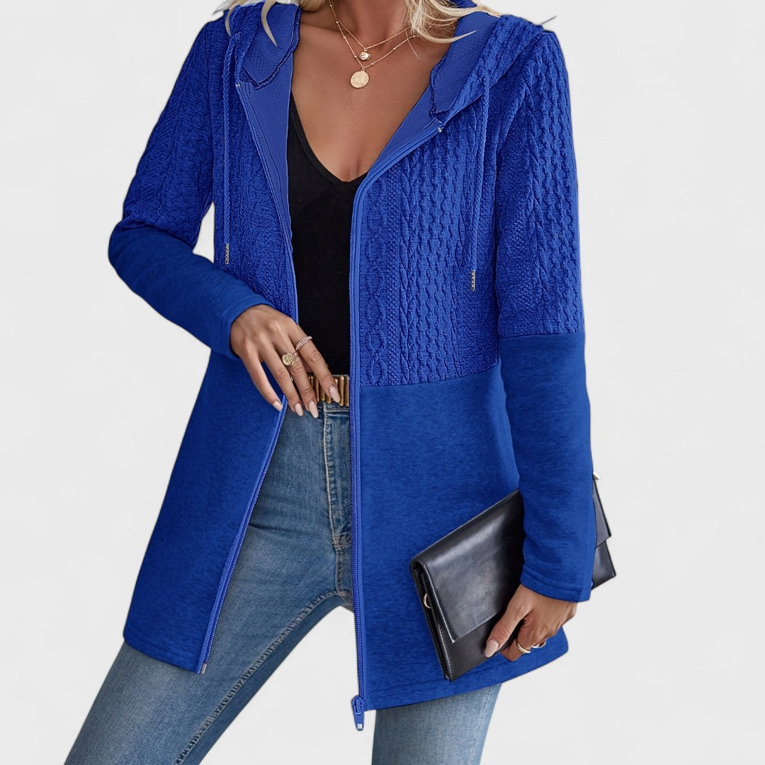 Valentino – Elegant grå cardigan med hætte til damer