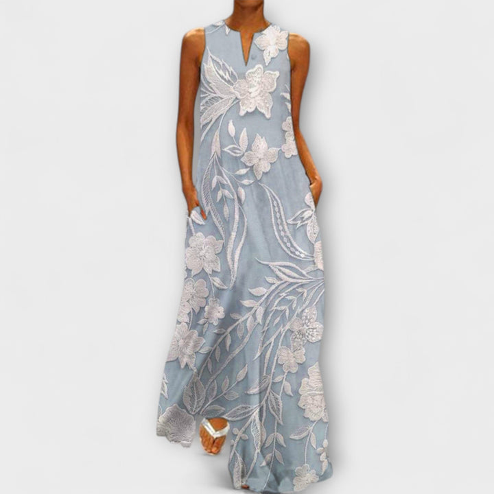 Bianca – Maxikjole med Botanisk Print
