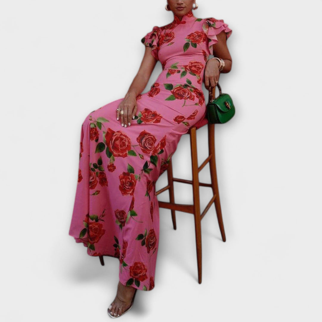 Alina - Maxi kjole med blomsterdesign