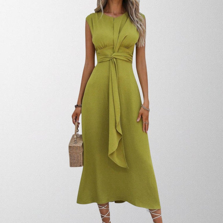 Olivia - Elegant Ærmeløs Rund Hals Maxi Kjole