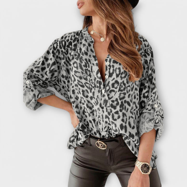 Larissa - Bluse med leopardprint