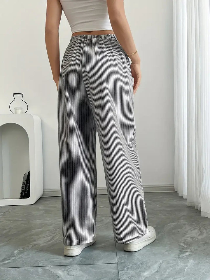 Alina™ | Elegant Stribede Bukser med Lommer