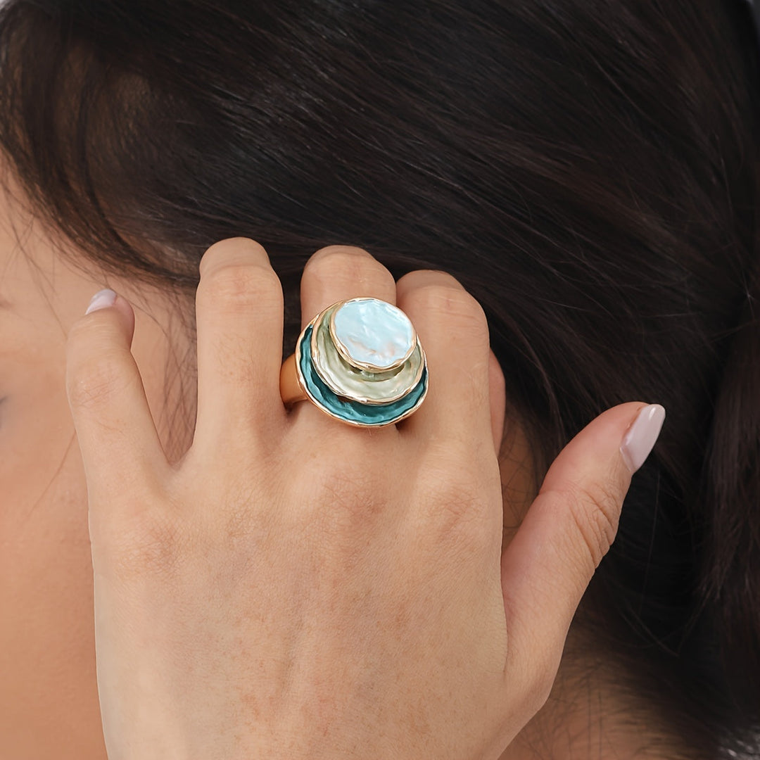 Boho-emaljeret ring med tre lag