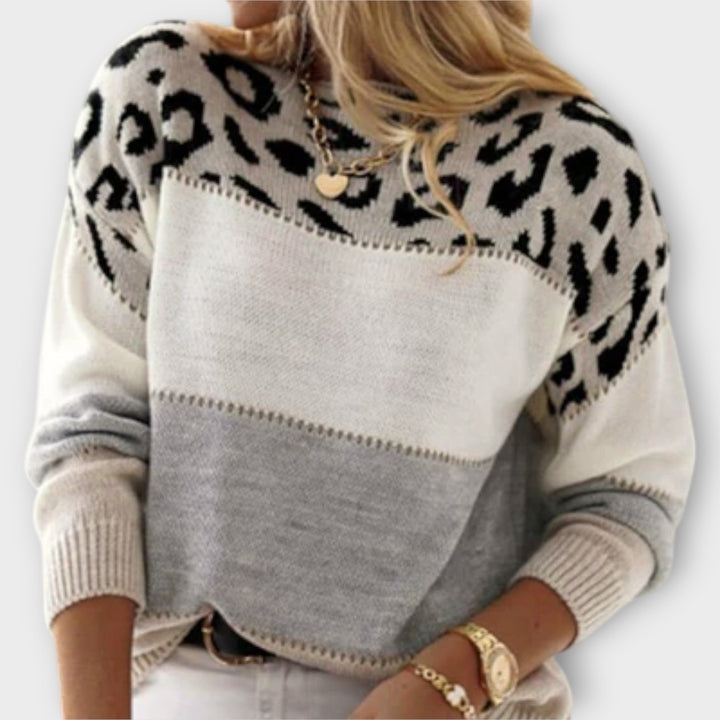 Cheyenne - Casual Striktrøje Med Leopardprint Design