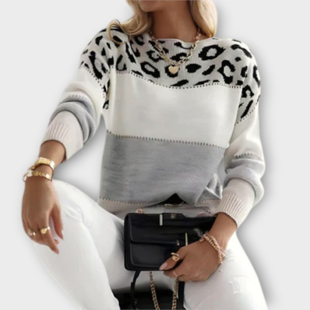 Cheyenne - Casual Striktrøje Med Leopardprint Design