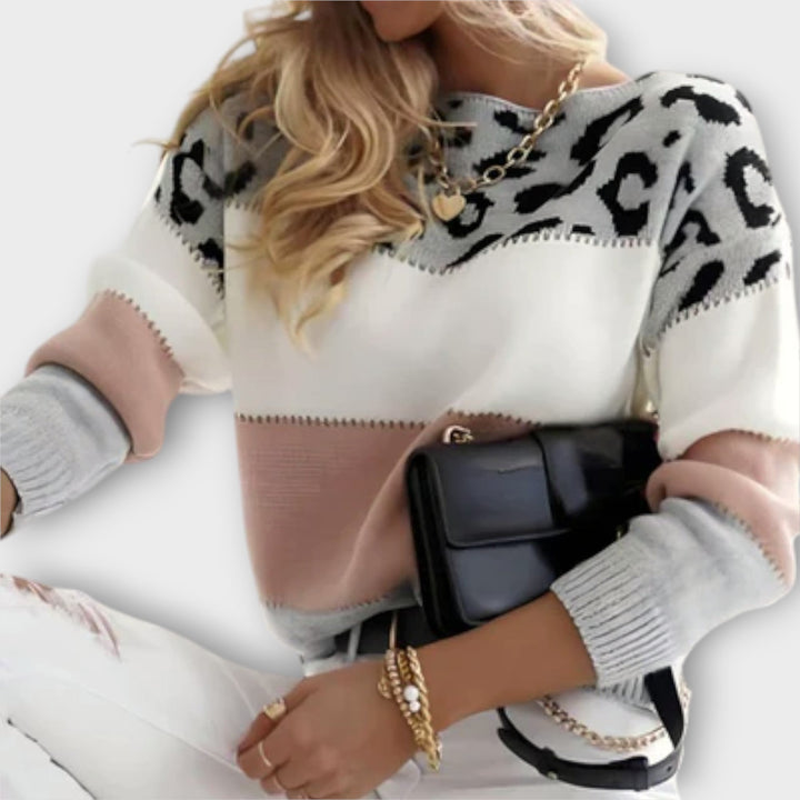 Cheyenne - Casual Striktrøje Med Leopardprint Design