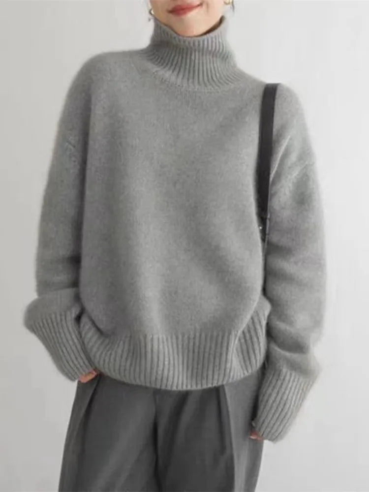 Olivia - Højhalset Cashmere Sweater