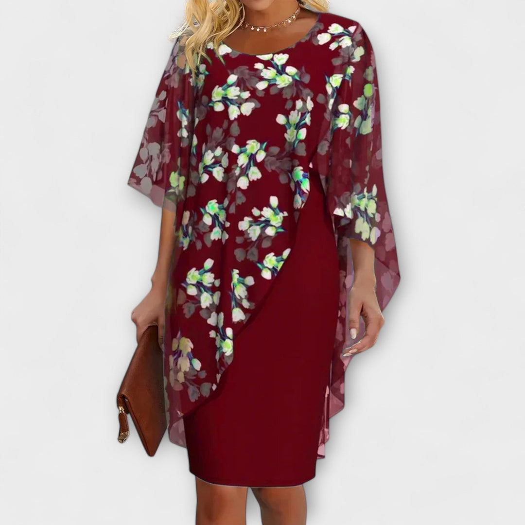 Ruth - Chiffon Blomstret Kjole til Damer