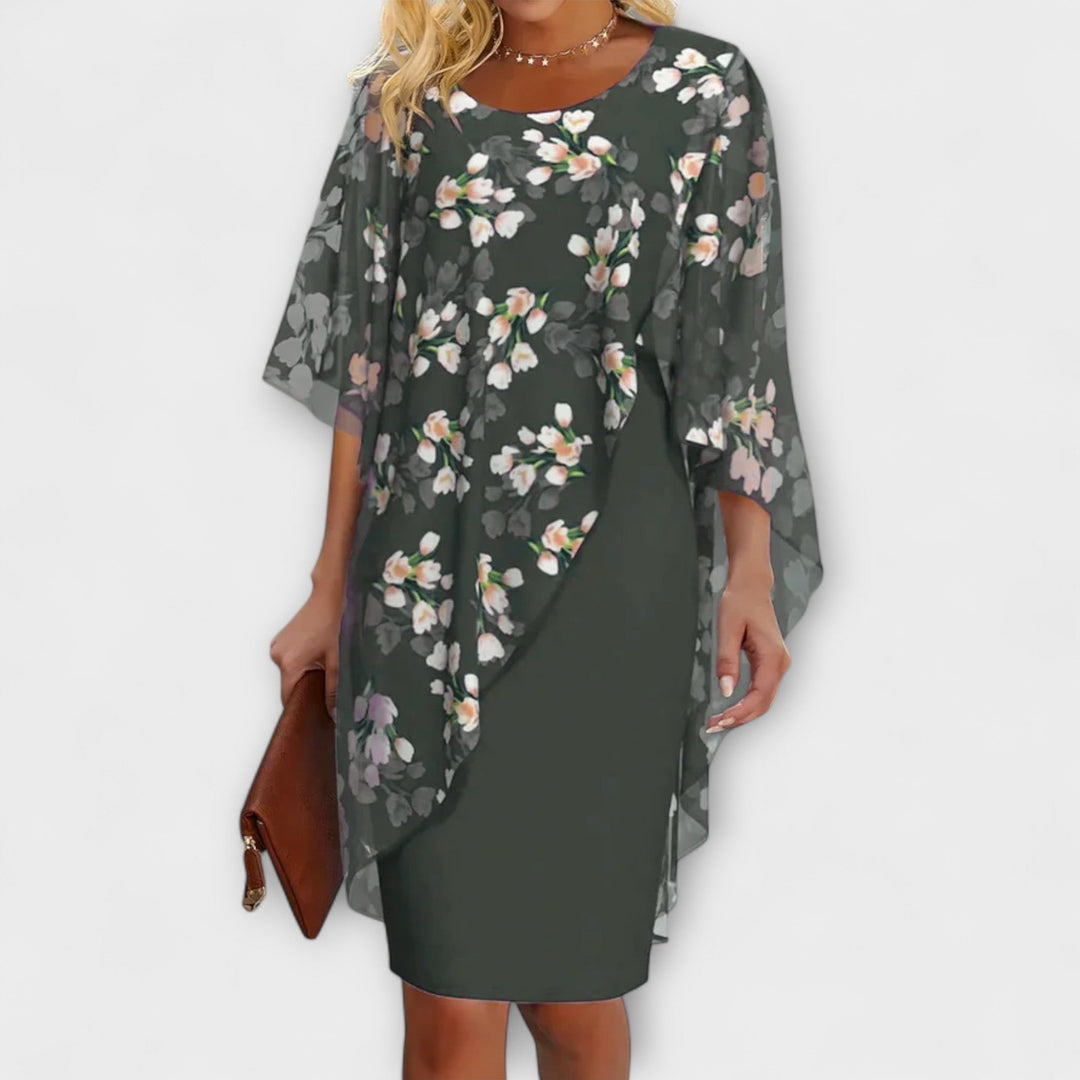 Ruth - Chiffon Blomstret Kjole til Damer