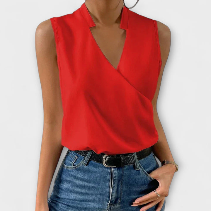 Jessica - Blød sommer tanktop med V-udskæring