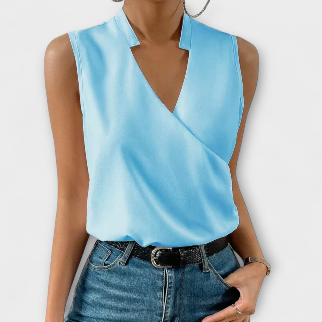 Jessica - Blød sommer tanktop med V-udskæring