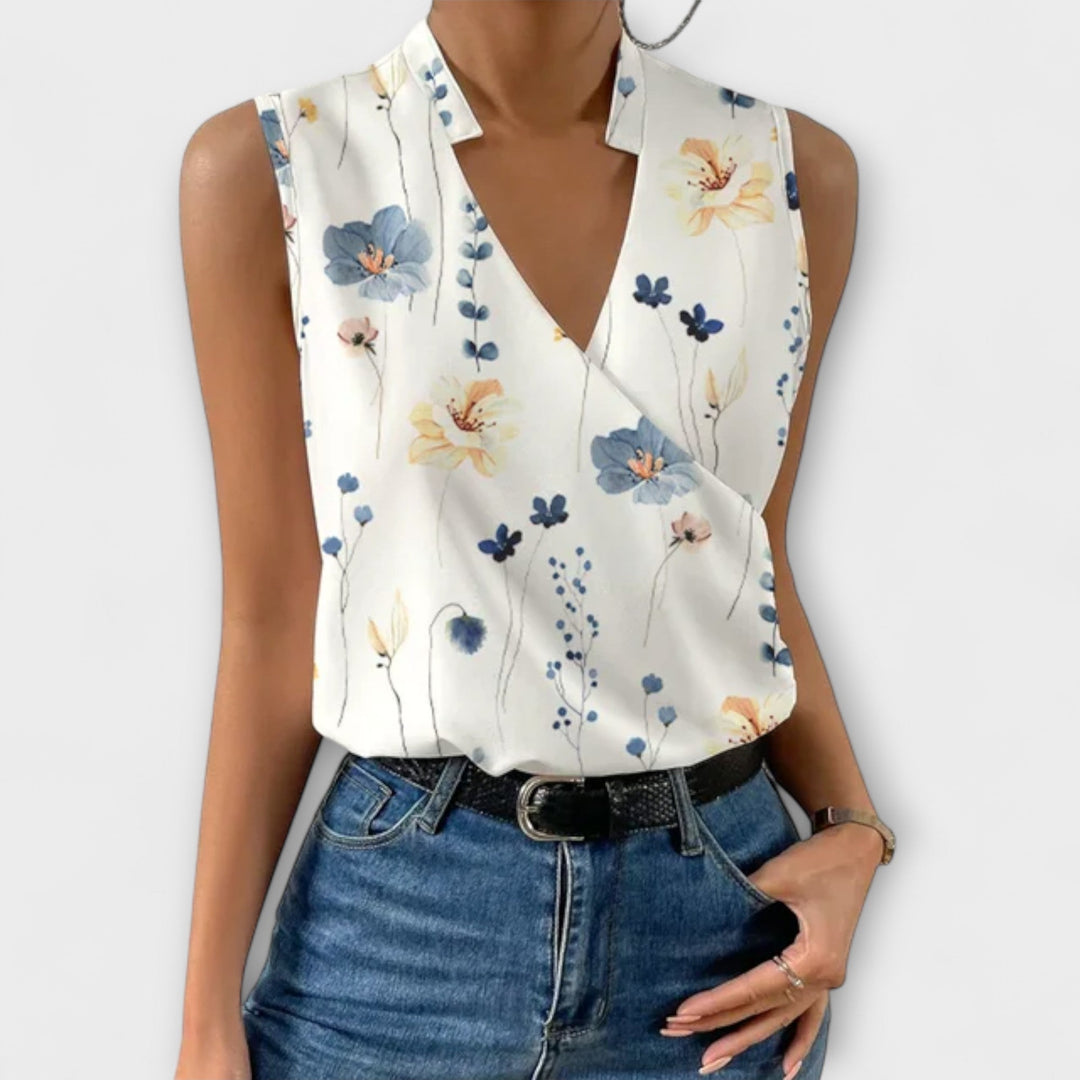 Jessica - Blød sommer tanktop med V-udskæring