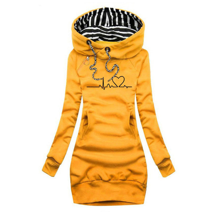 Adèle - Sweaterkjole med Hjerterytme Print