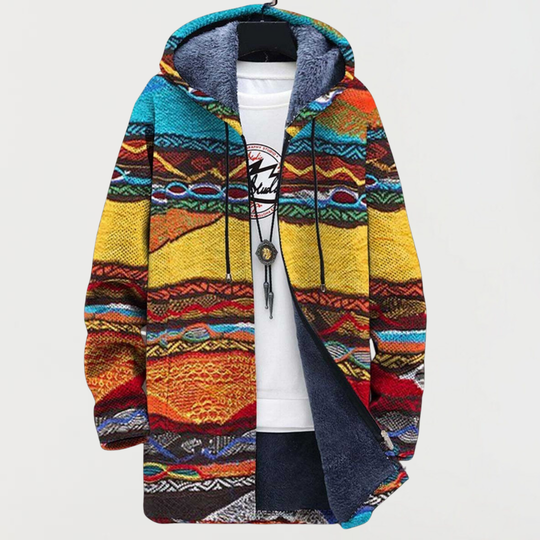 Hoodie med tribal kunst