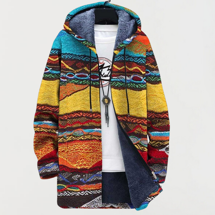 Hoodie med tribal kunst