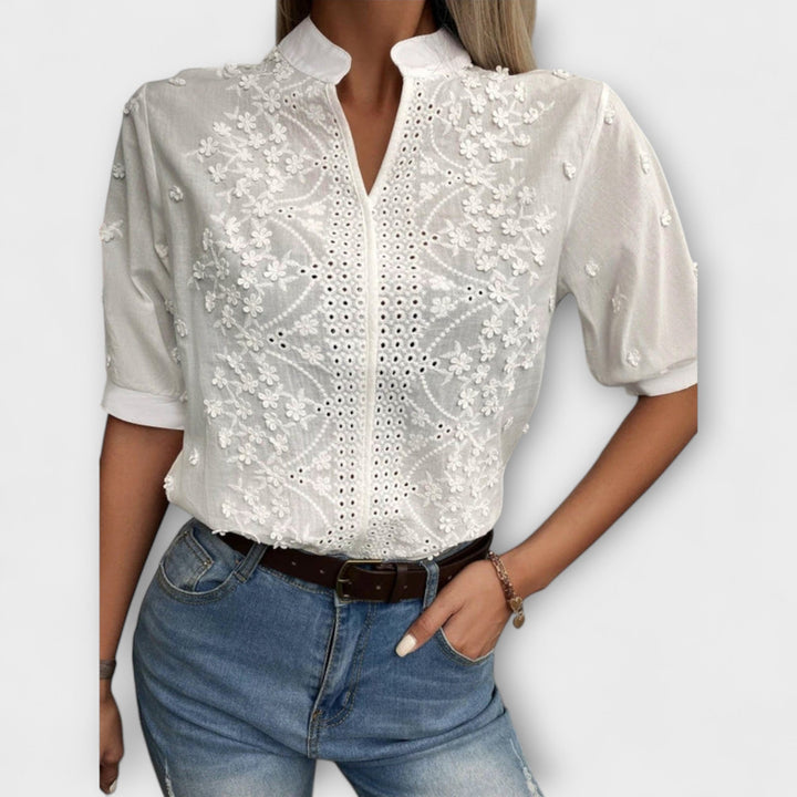 Simone - Bluse Mila med eksklusiv broderi