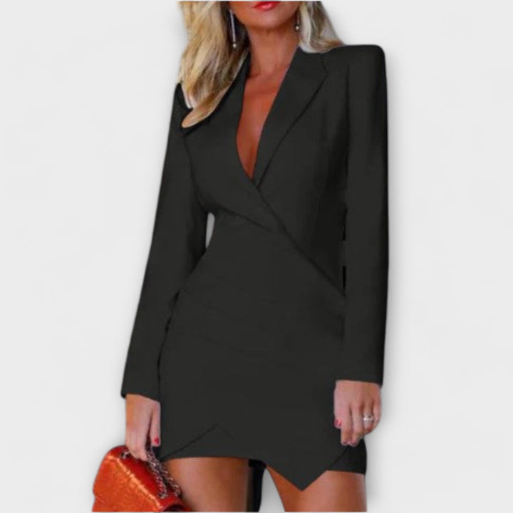 Gerda - Langærmet robe-blazer til damer