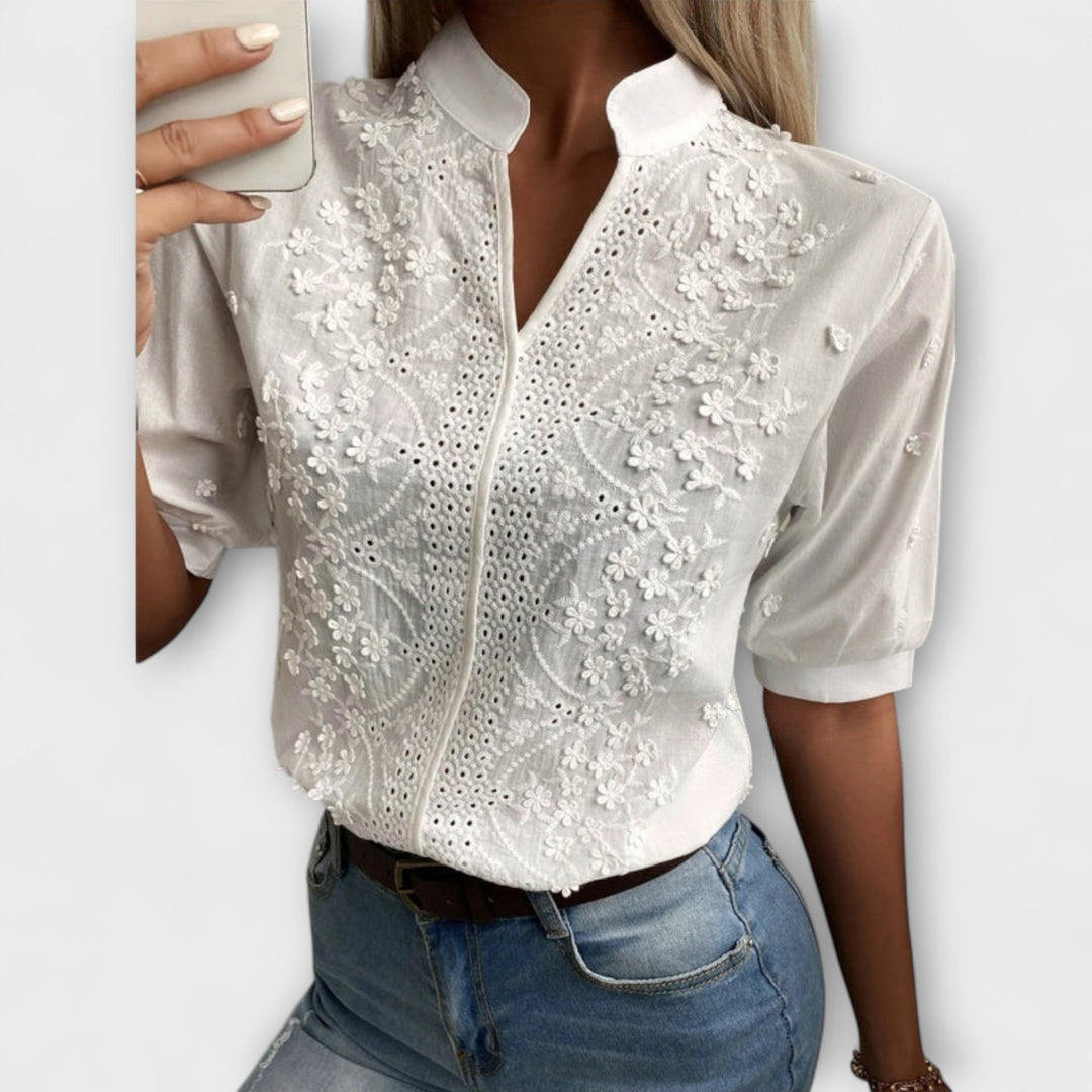 Simone - Bluse Mila med eksklusiv broderi