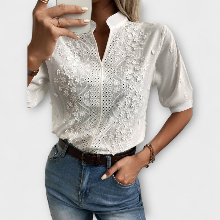 Simone - Bluse Mila med eksklusiv broderi