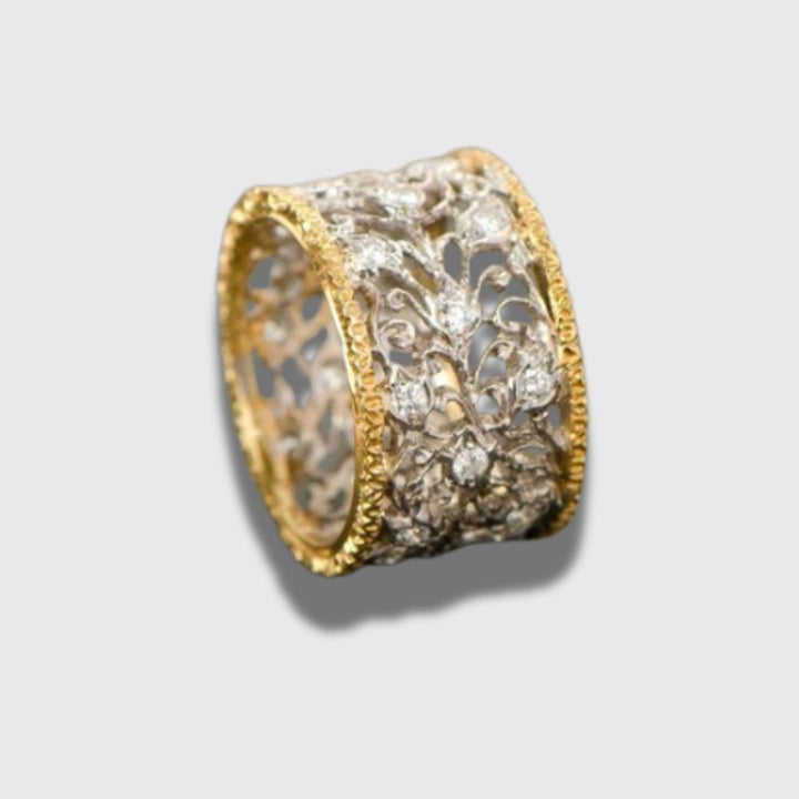 Mika - Vintage Efeu Ring med Zirkonia