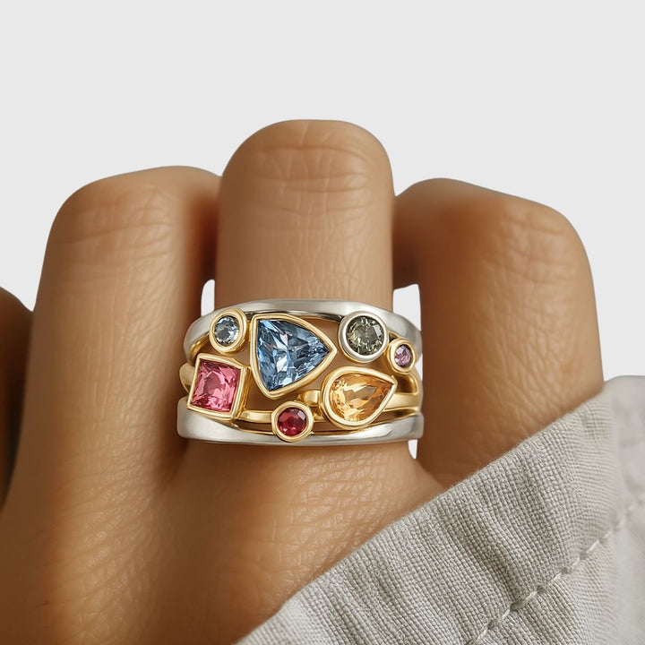 Vintage Bunter Zirkonia Ring