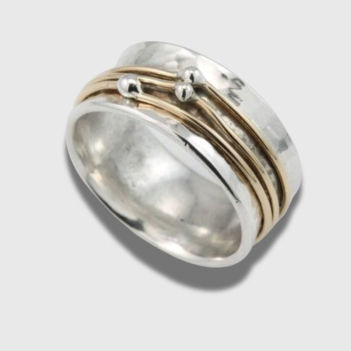 Shine - Sølvring med vintage guldfinish